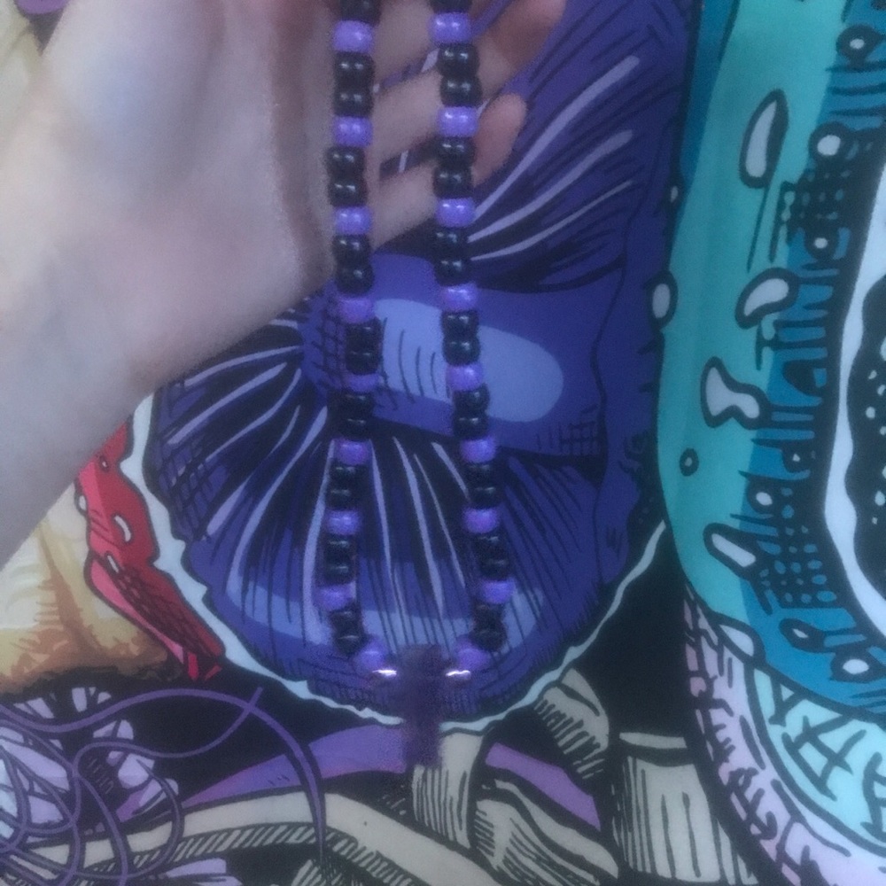 Genuine Amethyst Pony Bead Necklace